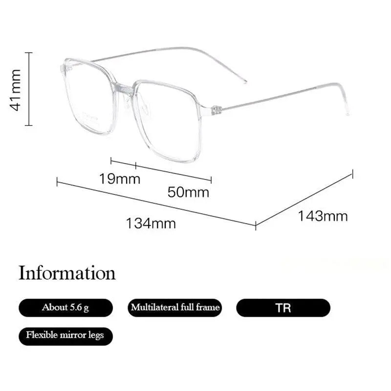 Unisex Square Full Rim TR90 Prescription Glasses 5824m — view 10 | Rx Spectacle