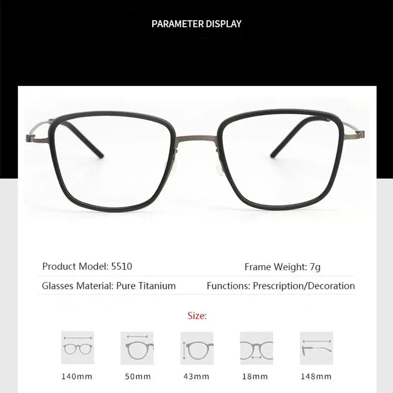 Unisex Polygon Full Rim Titanium Prescription Glasses 425510 — view 2 | Rx Spectacle