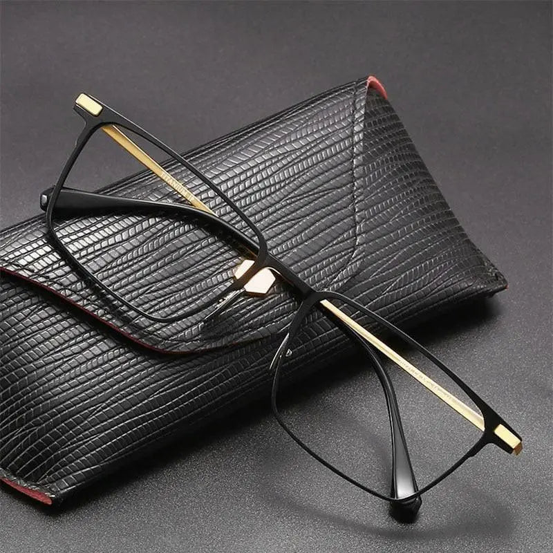 Men's Square Full Rim Titanium Prescription Glasses 20221 — view 8 | Rx Spectacle