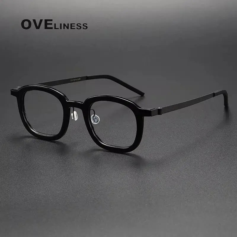 Unisex Square Full Rim Titanium Prescription Glasses 361050 — view 6 | Rx Spectacle