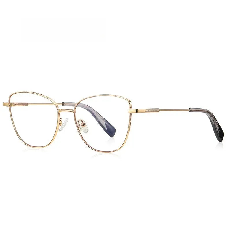 Women's Cat Eye Full Rim Alloy Prescription Glasses Y3032 — view 6 | Rx Spectacle