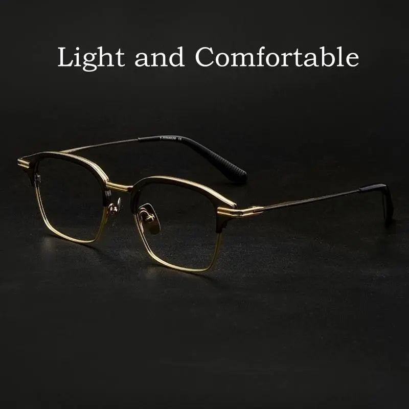 Men's Square Full Rim Titanium Prescription Glasses Dtx142s — view 11 | Rx Spectacle