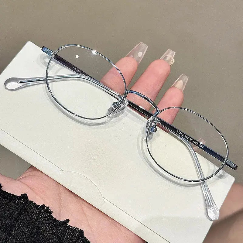 Women's Oval Full Rim Alloy Prescription Glasses 91312 — view 2 | Rx Spectacle