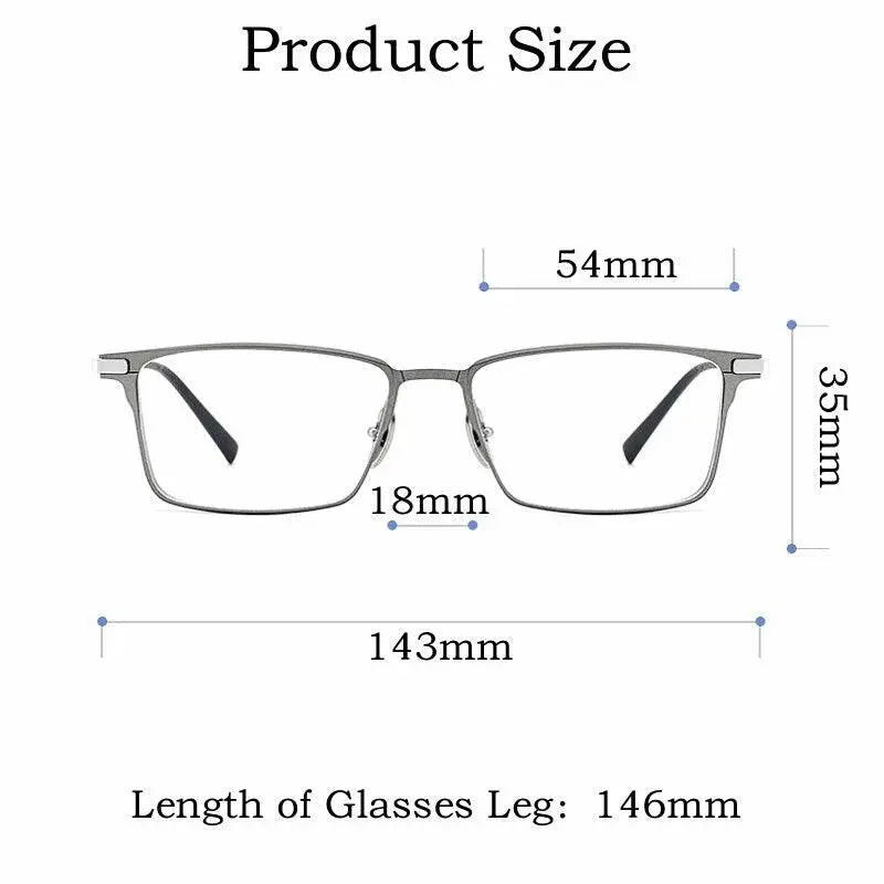 Men's Square Full Rim Titanium Prescription Glasses L8925m — view 9 | Rx Spectacle
