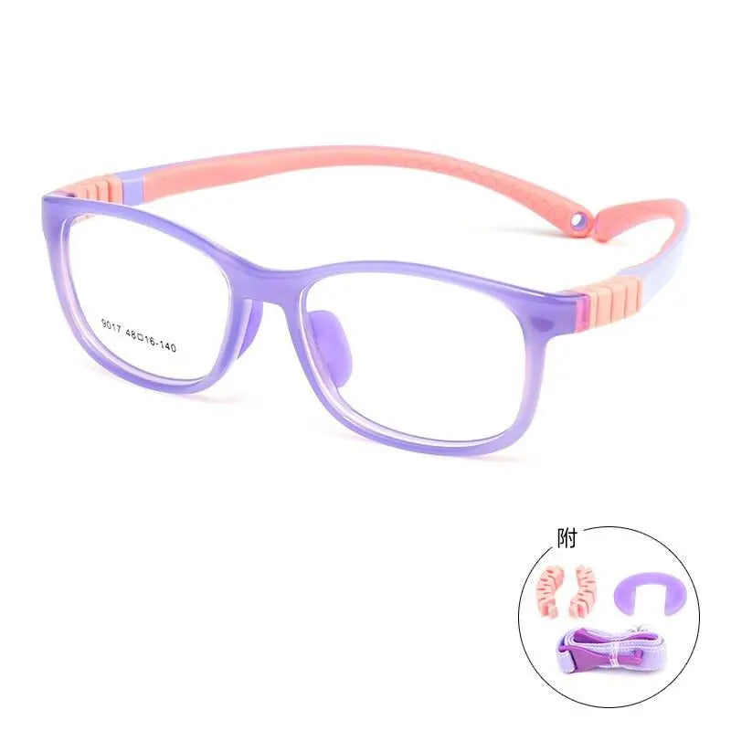 Unisex Square Full Rim TR90 Screwless Prescription Glasses 901et — view 6 | Rx Spectacle