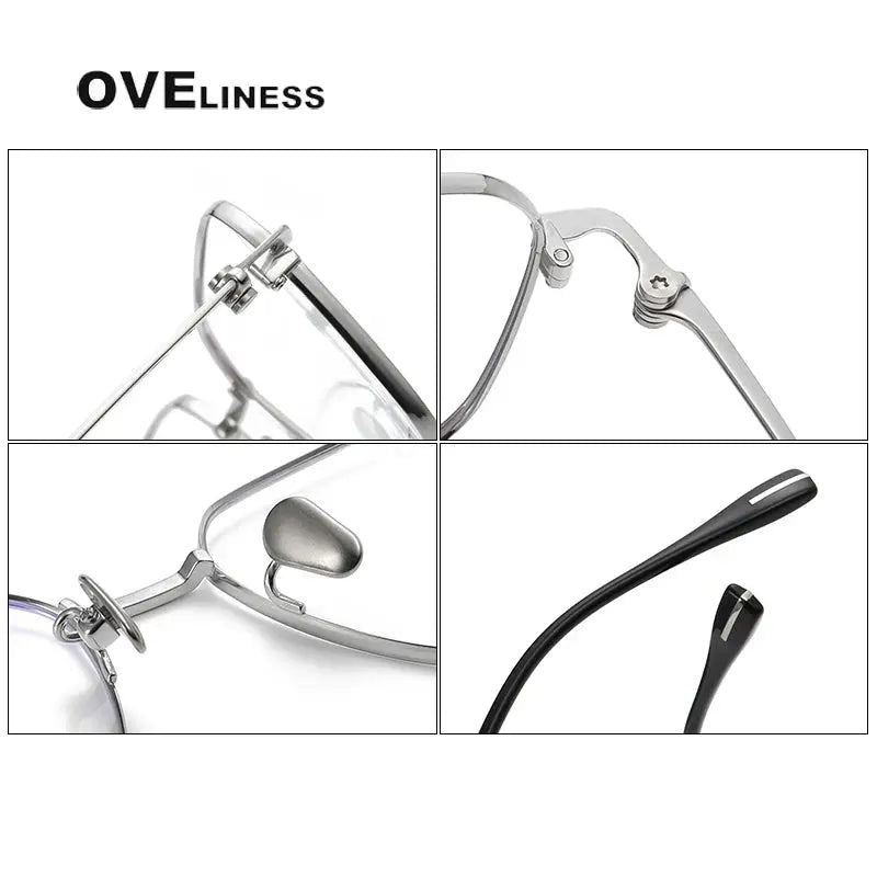 Men's Square Rimless Titanium Prescription Glasses 80914 — view 4 | Rx Spectacle