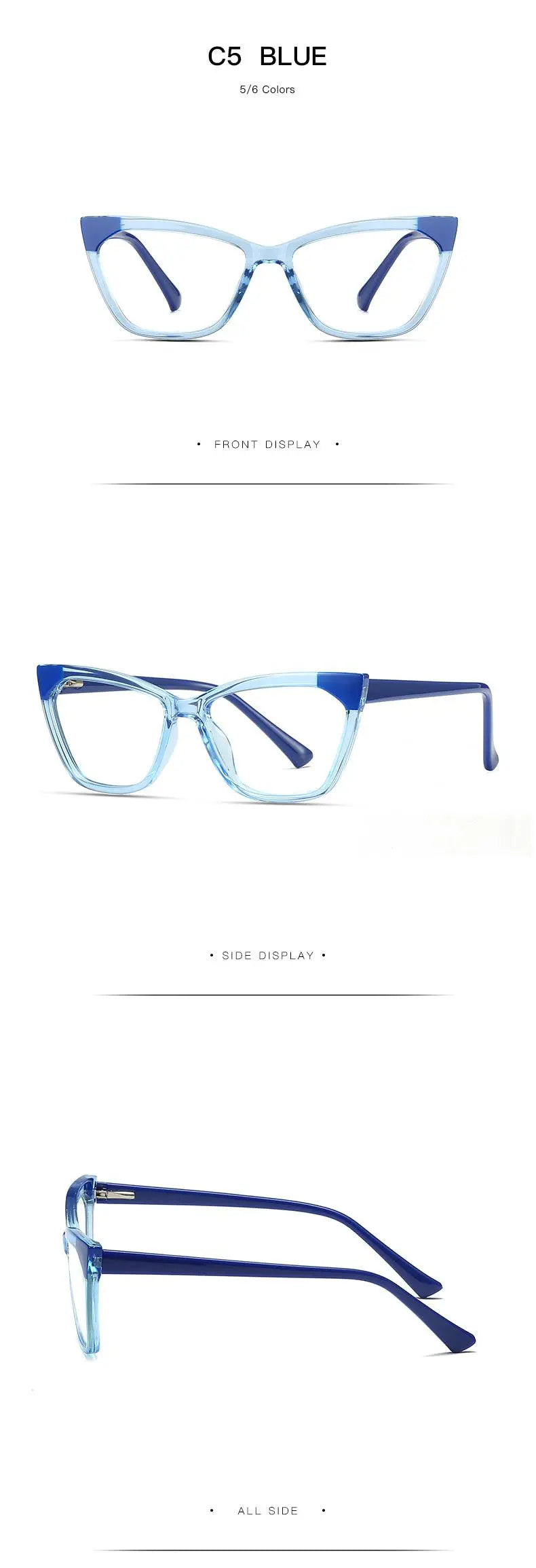 Women's Cat Eye Full Rim Titanium Prescription Glasses 2040 — view 17 | Rx Spectacle