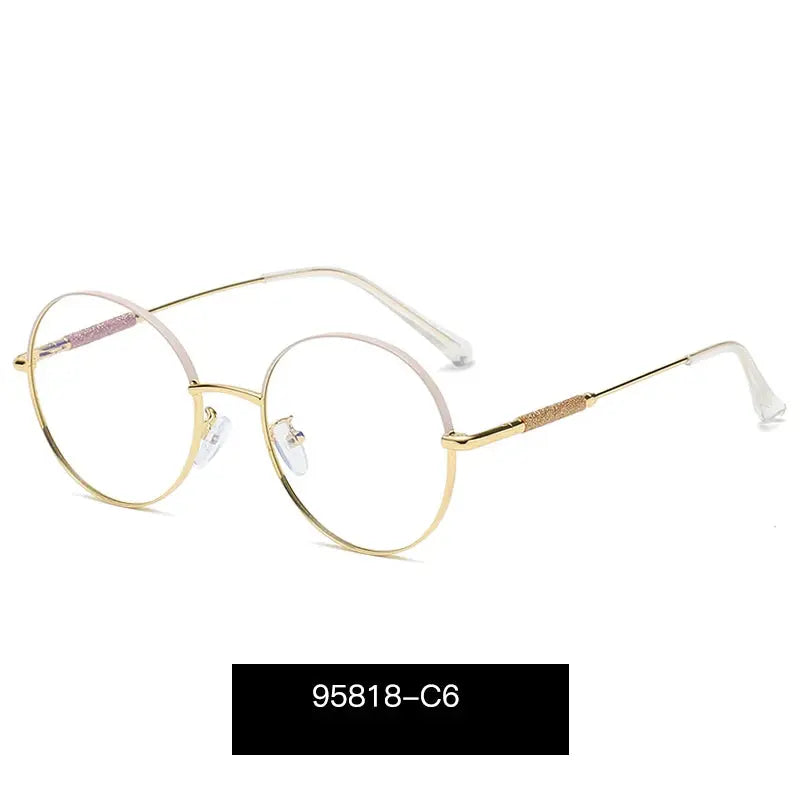 Women's Oval Full Rim Alloy Prescription Glasses 95818 — view 4 | Rx Spectacle