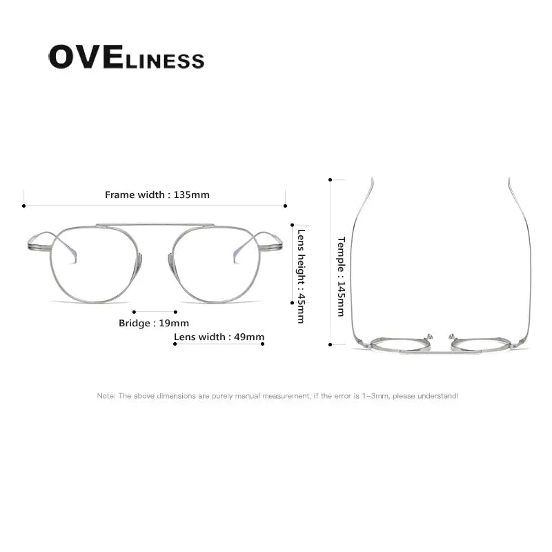 Unisex Square Full Rim Titanium Flat Top Prescription Glasses 9503 — view 6 | Rx Spectacle