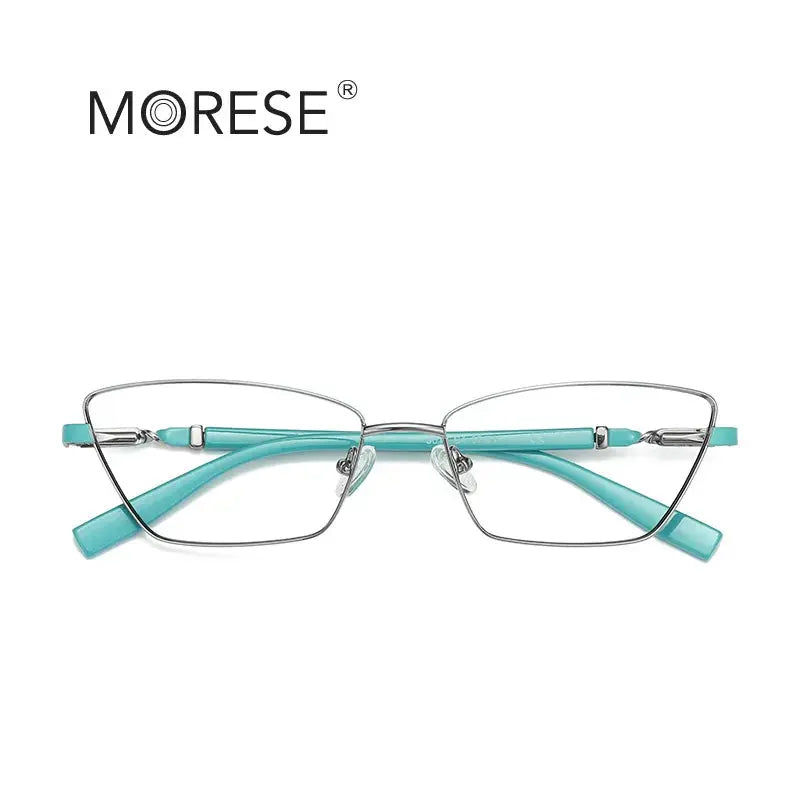 Women's Cat Eye Full Rim Alloy Prescription Glasses Y3012 — view 7 | Rx Spectacle