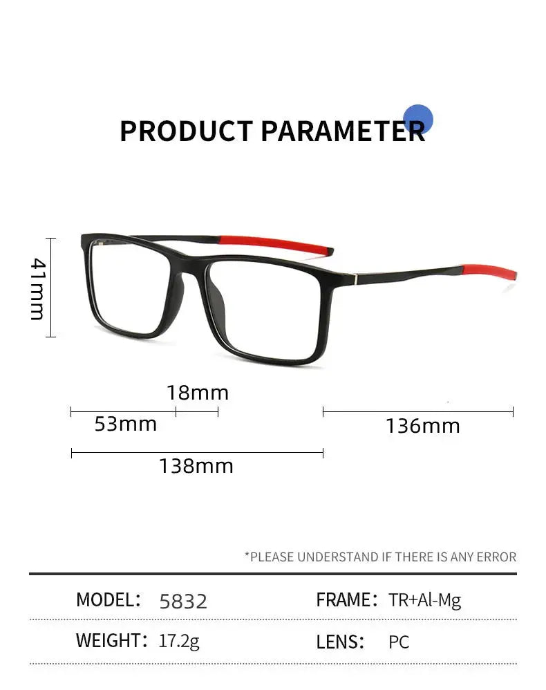 Unisex Square Full Rim TR90 Reading Glasses 5832 — view 15 | Rx Spectacle