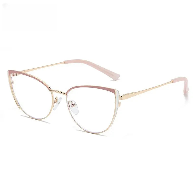 Women's Cat Eye Full Rim Alloy Prescription Glasses 4455 — view 4 | Rx Spectacle