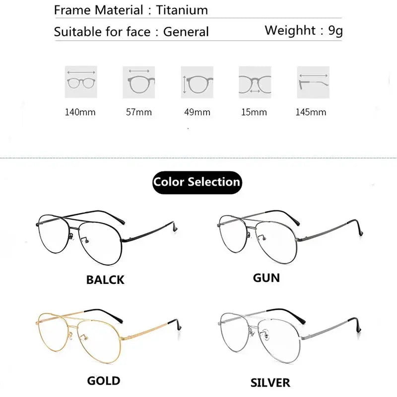 Men's Full Rim Titanium Double Bridge Prescription Glasses 2194 — view 4 | Rx Spectacle
