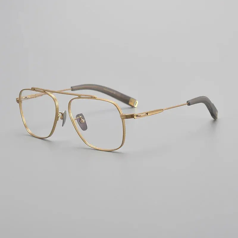 Men's Square Full Rim Titanium Prescription Glasses Lsa1051 — view 10 | Rx Spectacle