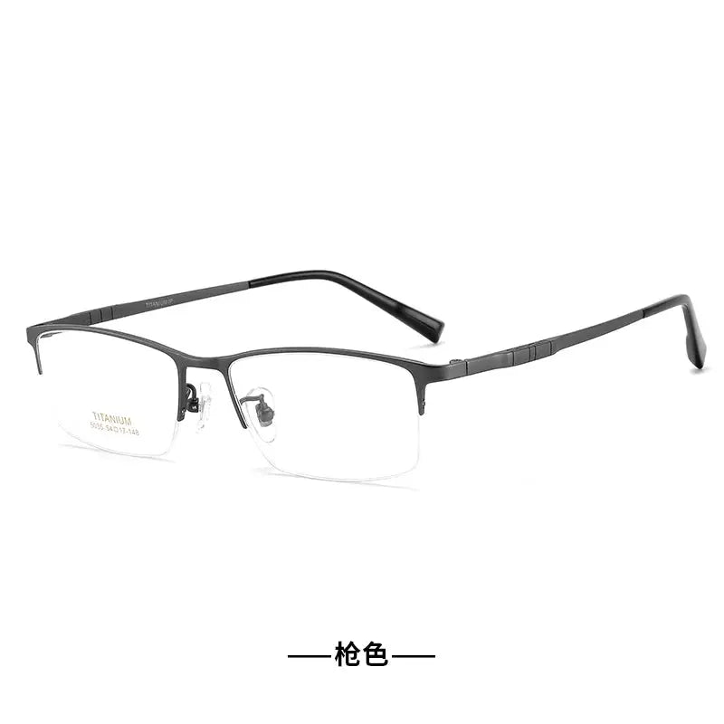 Unisex Browline Full Rim Titanium Prescription Glasses 65035 — view 4 | Rx Spectacle