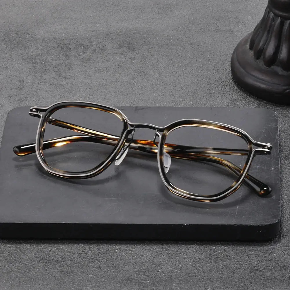 Unisex Square Full Rim Titanium Oversized Prescription Glasses 25865 — view 1 | Rx Spectacle