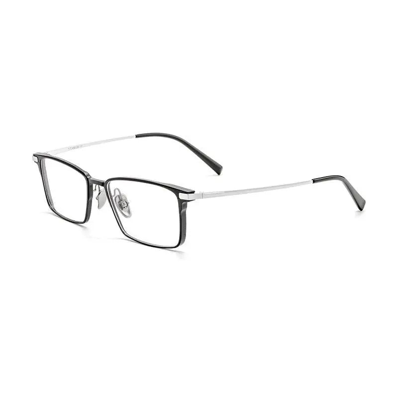 Men's Square Full Rim Titanium Prescription Glasses L8925m — view 2 | Rx Spectacle