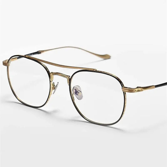 Men's Square Full Rim Titanium Double Bridge Prescription Glasses 43123 — view 1 | Rx Spectacle