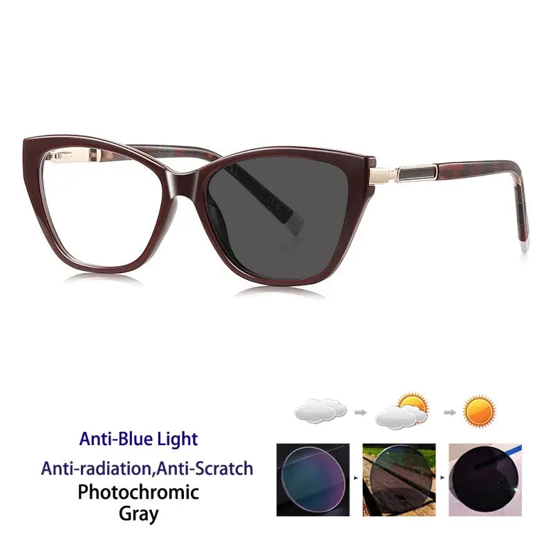 Women's Cat Eye Full Rim Acetate Reading Glasses 72209 — view 3 | Rx Spectacle