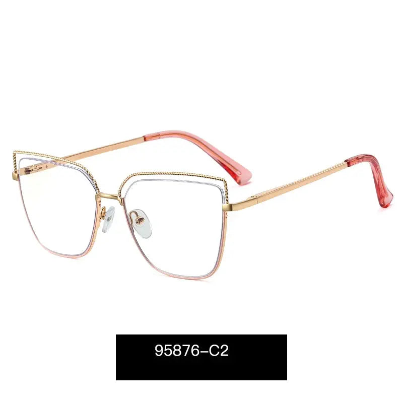 Women's Cat Eye Full Rim Alloy Prescription Glasses 195876 — view 5 | Rx Spectacle