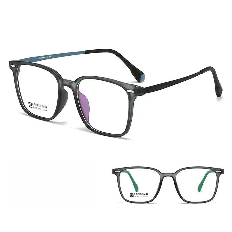 Unisex Square Full Rim TR90 Prescription Glasses 5070 — view 8 | Rx Spectacle