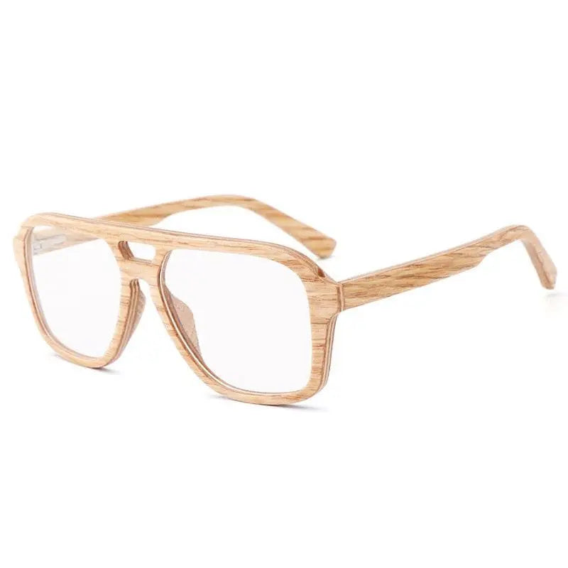 Men's Oval Full Rim Wood Double Bridge Prescription Glasses 5623 — view 2 | Rx Spectacle