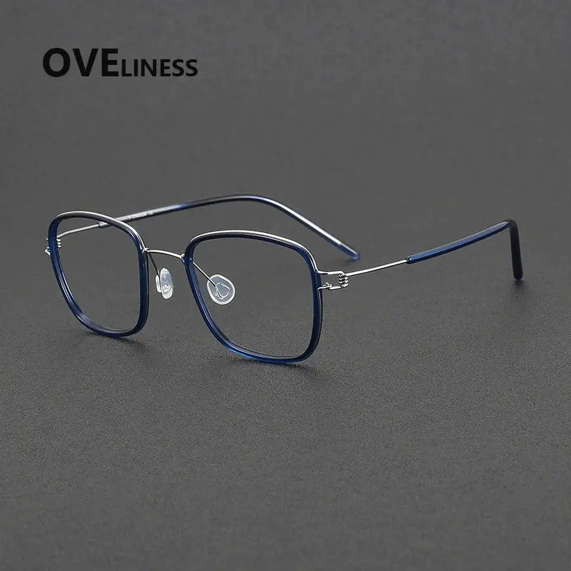 Women's Square Full Rim Titanium Prescription Glasses 381045 — view 4 | Rx Spectacle