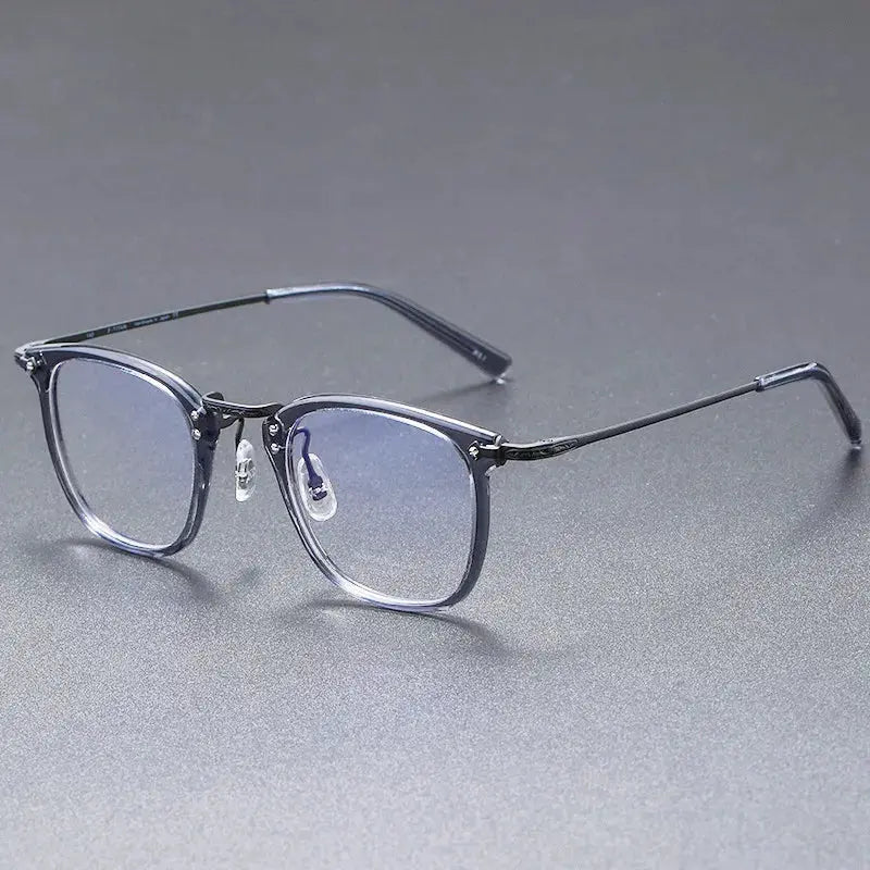 Unisex Square Full Rim Titanium Prescription Glasses G806 — view 11 | Rx Spectacle