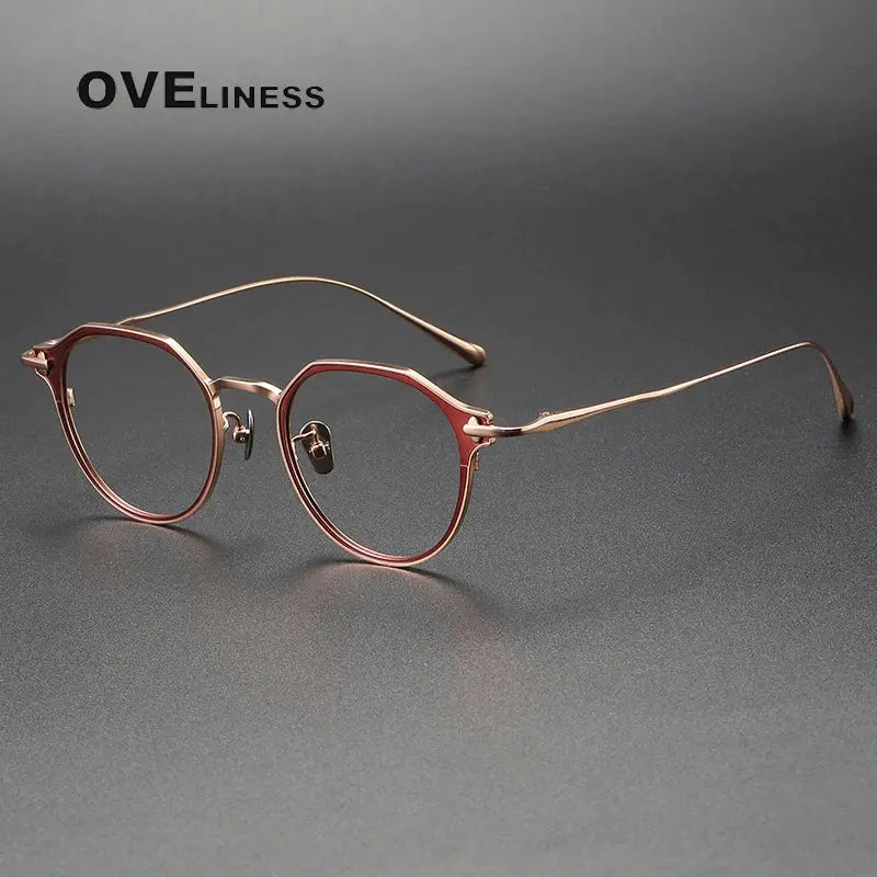 Unisex Polygon Full Rim Titanium Prescription Glasses 4821 — view 8 | Rx Spectacle