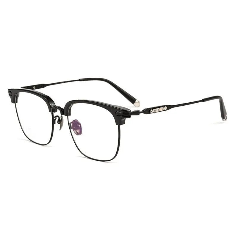 Men's Square Full Rim Titanium Prescription Glasses J0062t — view 3 | Rx Spectacle
