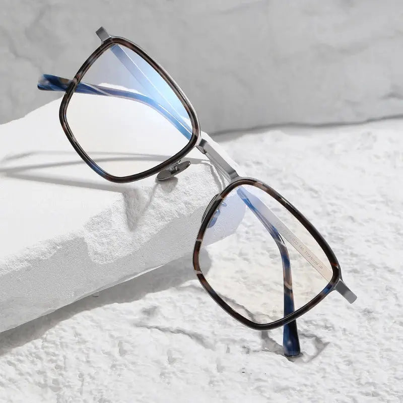 Unisex Square Full Rim Titanium Prescription Glasses 41810 — view 6 | Rx Spectacle