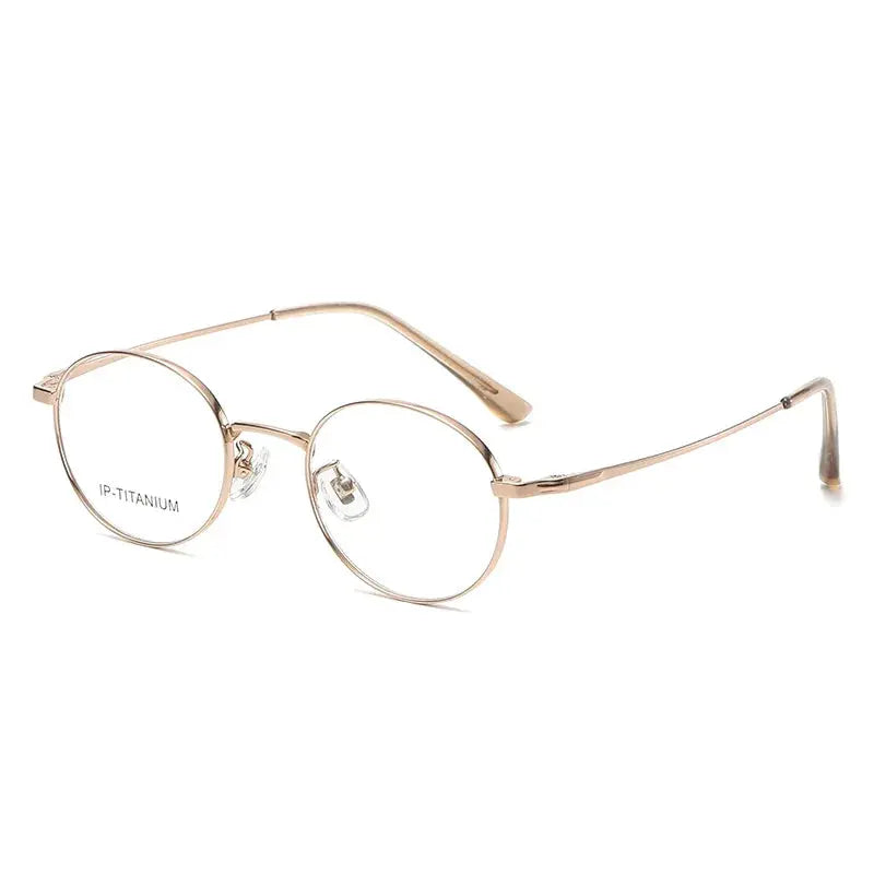 Women's Oval Full Rim Titanium Prescription Glasses 698521 — view 5 | Rx Spectacle