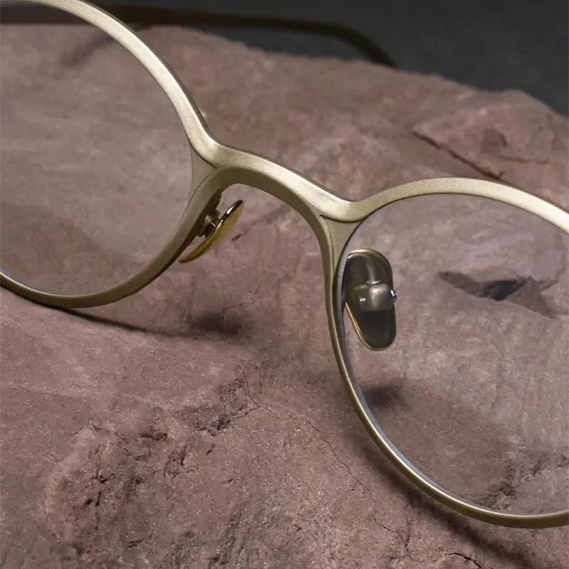 Unisex Oval Full Rim Titanium Prescription Glasses 1039 — view 10 | Rx Spectacle