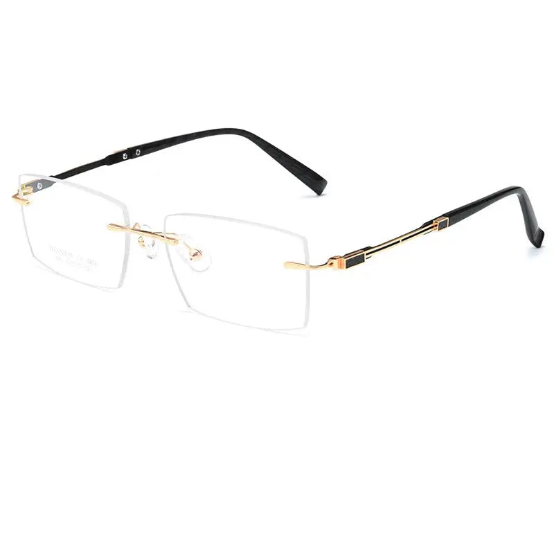 Women's Square Rimless Titanium Prescription Glasses 553517 — view 7 | Rx Spectacle