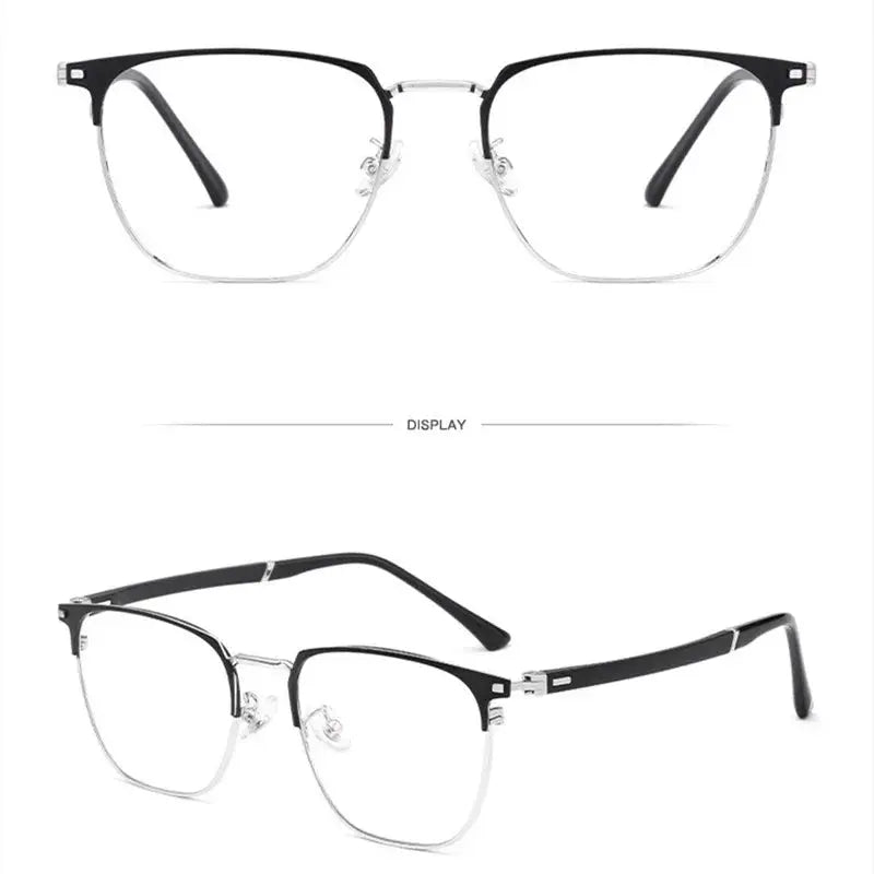 Unisex Square Full Rim Titanium Reading Glasses 6120 — view 8 | Rx Spectacle