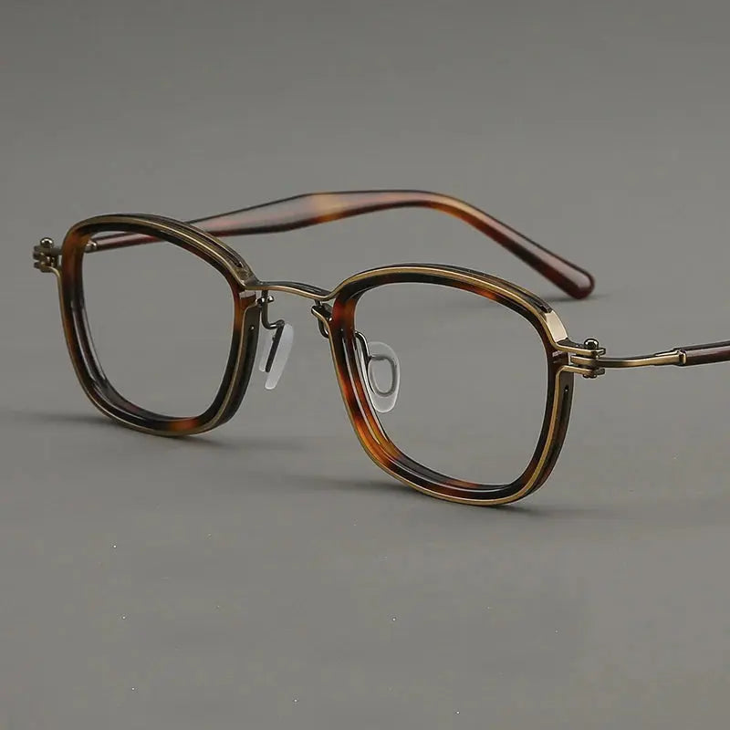 Unisex Polygon Full Rim Titanium Prescription Glasses 695861 — view 3 | Rx Spectacle