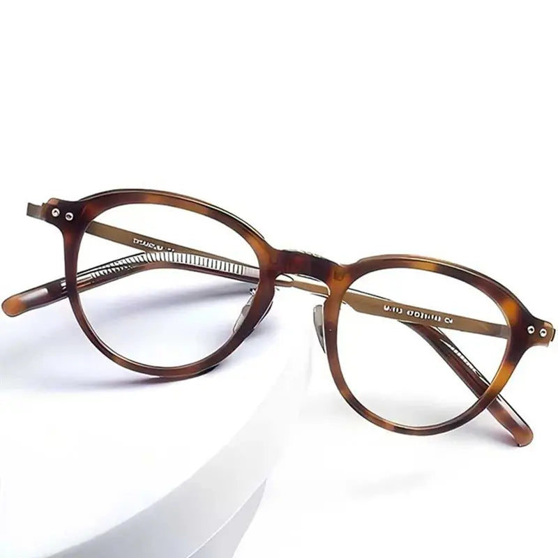 Unisex Round Full Rim Titanium Prescription Glasses 94113 — view 1 | Rx Spectacle