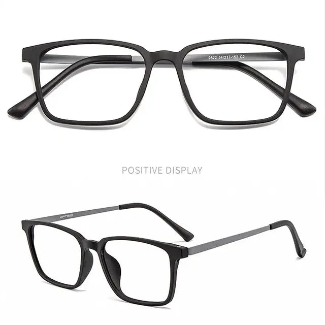 Unisex Square Full Rim Titanium Reading Glasses 8922 — view 5 | Rx Spectacle