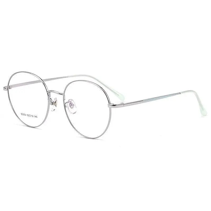 Unisex Round Full Rim Titanium Prescription Glasses 80053 — view 3 | Rx Spectacle