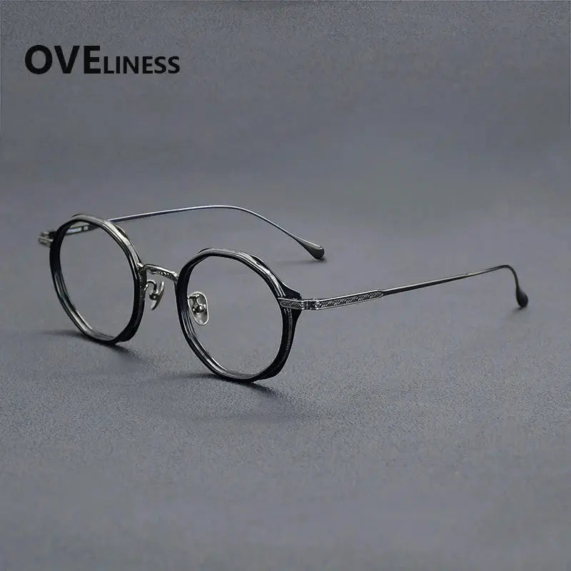 Women's Round Full Rim Titanium Prescription Glasses 922403 — view 7 | Rx Spectacle
