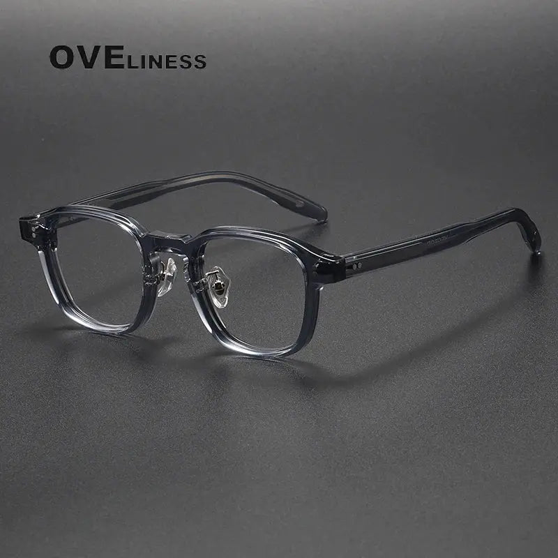 Unisex Square Full Rim Acetate Prescription Glasses V013 — view 9 | Rx Spectacle