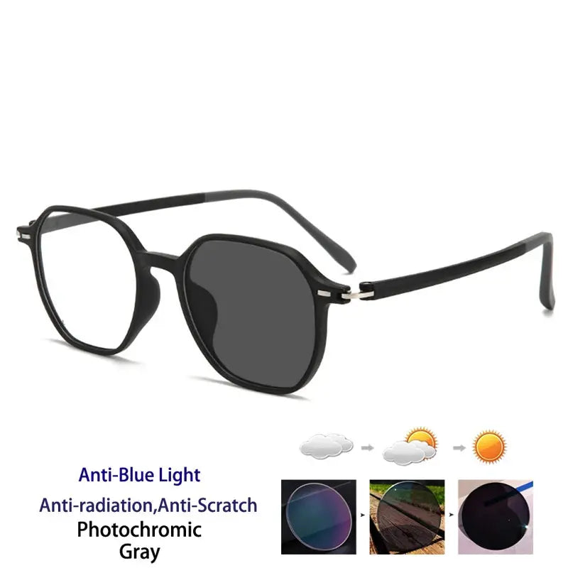 Unisex Polygon Full Rim TR90 Prescription Glasses 256856 — view 5 | Rx Spectacle