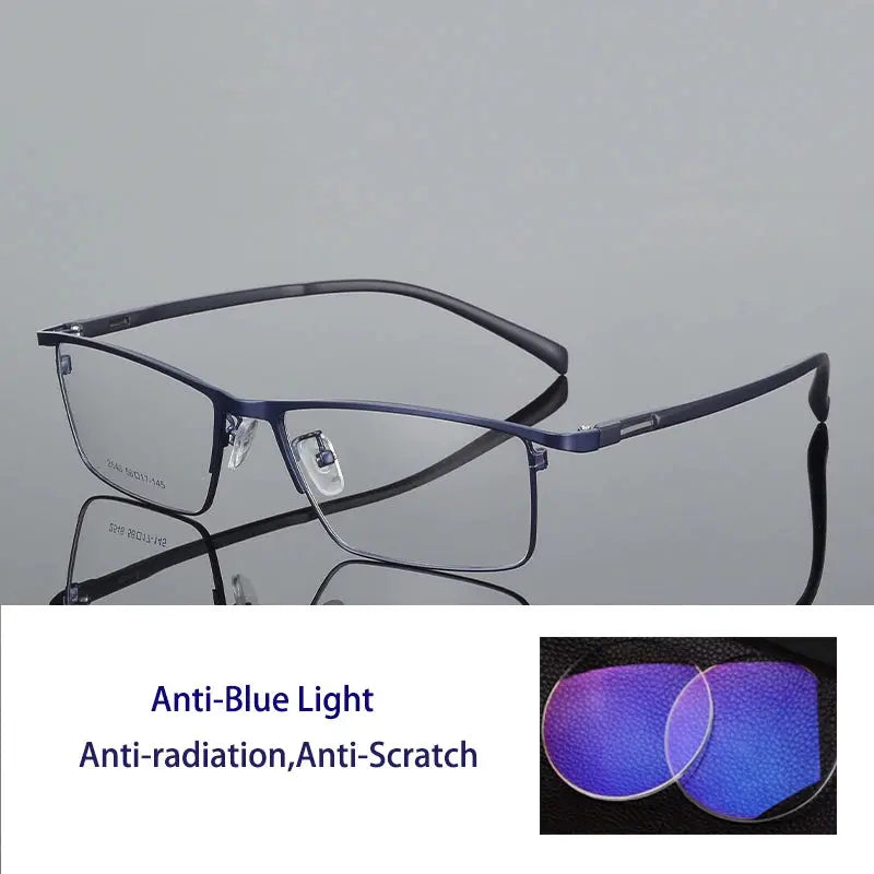 Unisex Browline Full Rim Titanium Prescription Glasses 254600 — view 3 | Rx Spectacle