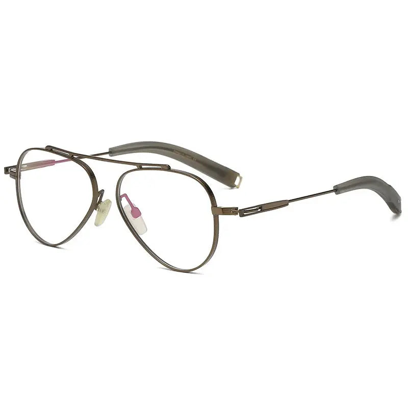 Men's Oval Full Rim Titanium Oversized Prescription Glasses 41102 — view 7 | Rx Spectacle