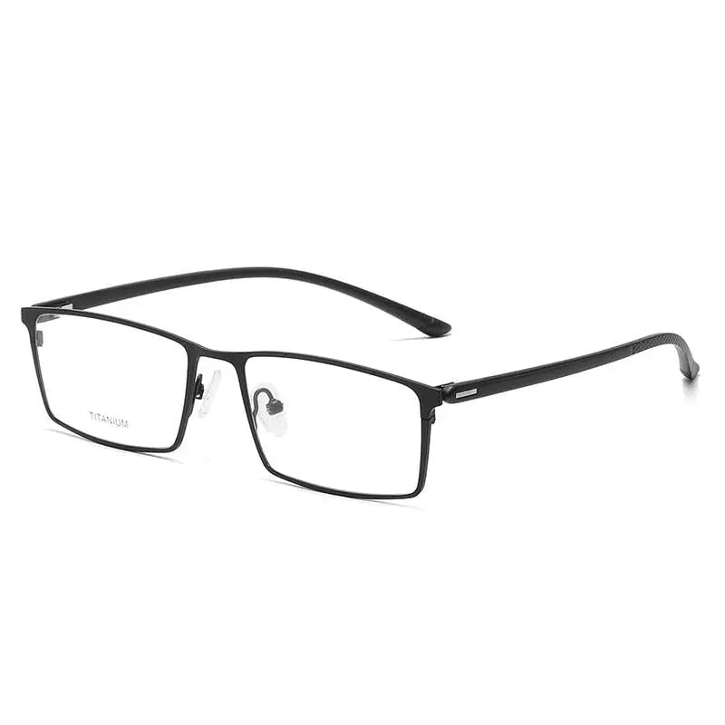 Unisex Square Full Rim Titanium Prescription Glasses P9850 — view 10 | Rx Spectacle