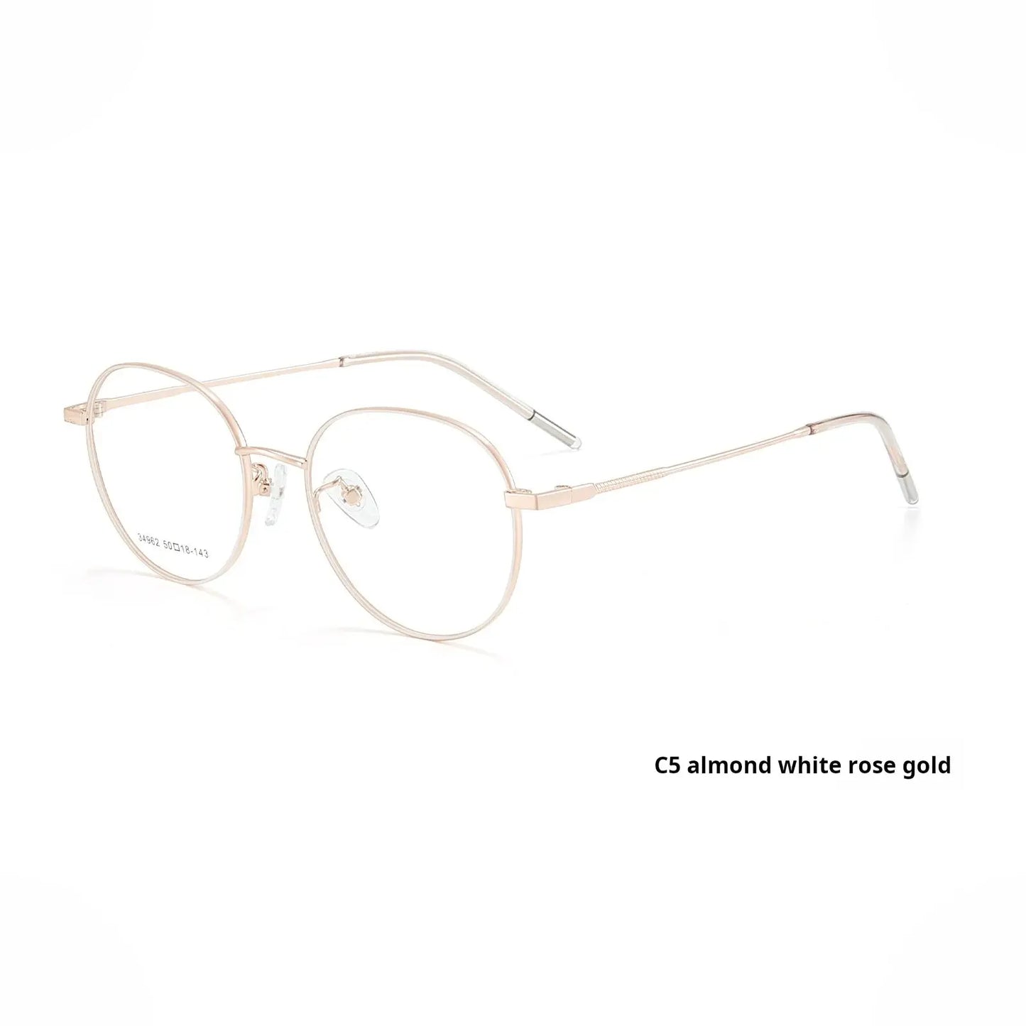 Unisex Oval Full Rim Alloy Flat Top Prescription Glasses 734962 — view 4 | Rx Spectacle
