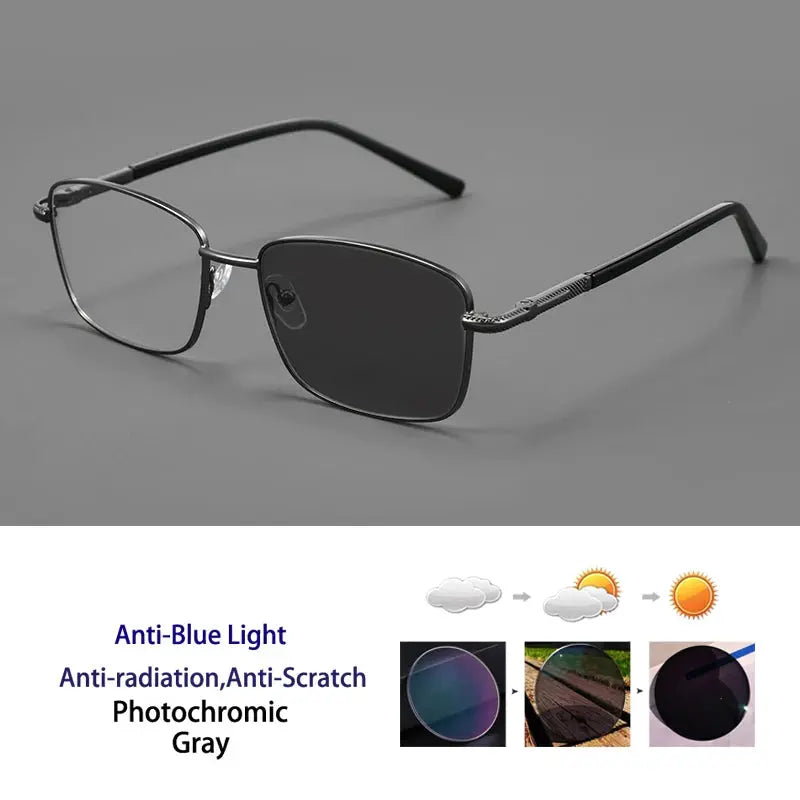 Women's Square Full Rim Alloy Reading Glasses 77021 — view 4 | Rx Spectacle