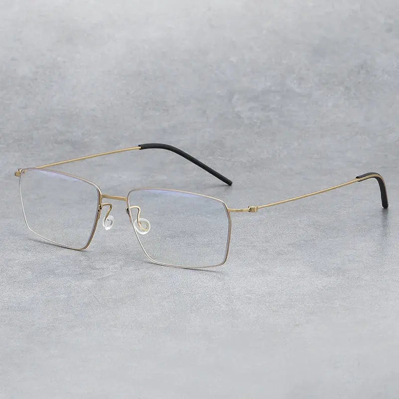 Unisex Square Full Rim Titanium Screwless Prescription Glasses 45509 — view 5 | Rx Spectacle