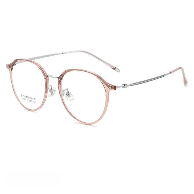 Women's Round Full Rim Titanium Prescription Glasses 82007 — view 3 | Rx Spectacle