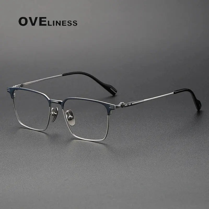 Women's Square Full Rim Titanium Prescription Glasses 370801 — view 6 | Rx Spectacle